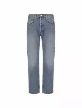 Укороченные джинсы с эффектом потертости Parker Long Agolde, синий