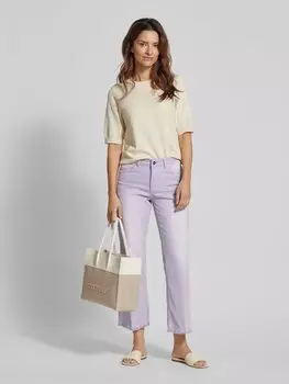 Укороченные джинсы с бахромой Milano Italy, сиреневый