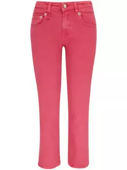 Укороченные джинсы с нашивкой-логотипом R13, розовый