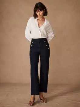 Укороченные джинсы с пуговицами Mint Velvet, цвет Dark Indigo