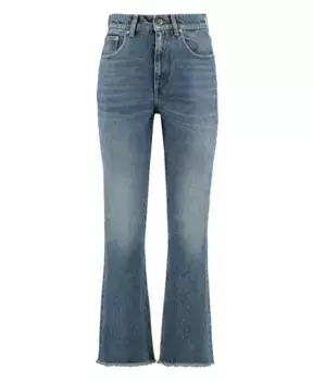 Укороченные джинсы с вышитыми нашивками Golden Goose, синий