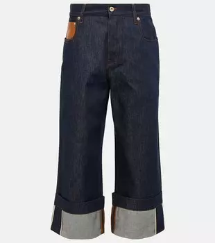 Укороченные джинсы с высокой посадкой LOEWE, синий