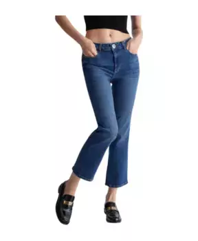 Укороченные джинсы с высокой талией Liu Jo, синий