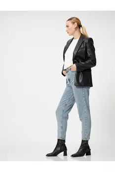 Укороченные джинсы с высокой талией - Lucy Jean Koton, синий