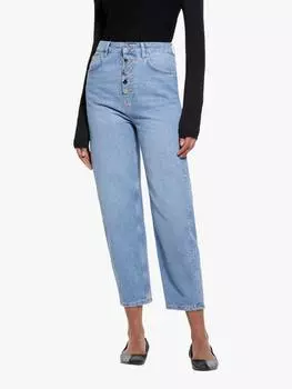 Укороченные джинсы с высокой талией SISLEY, средний синий