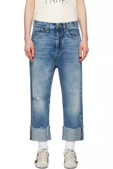 Укороченные джинсы с заниженной талией R13, синий