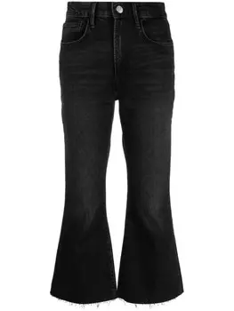 Укороченные джинсы с завышенной талией FRAME, черный