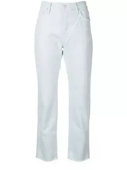 Укороченные джинсы с завышенной талией MOTHER, синий