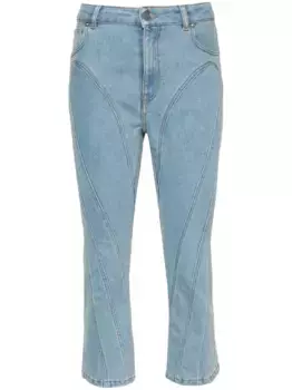 Укороченные джинсы с завышенной талией Mugler, синий