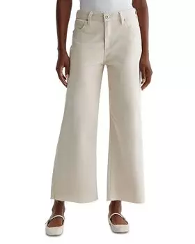 Укороченные джинсы Saige средней посадки с широкими штанинами цвета опаловый камень AG, белый