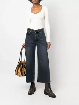 Укороченные джинсы широкого кроя rag & bone, синий