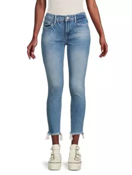 Укороченные джинсы скинни Jeanne со средней посадкой Frame, темно-синий