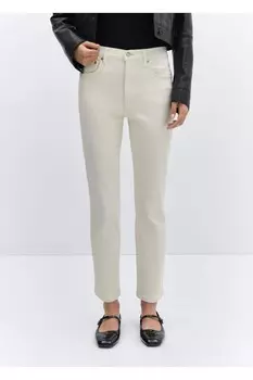 Укороченные джинсы скинни Mango, экрю