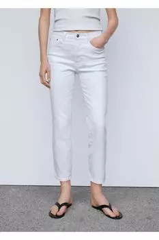 Укороченные джинсы скинни Mango, белый