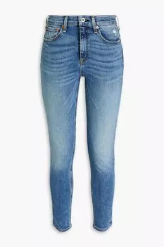 Укороченные джинсы-скинни Nina с высокой посадкой RAG & BONE, синий