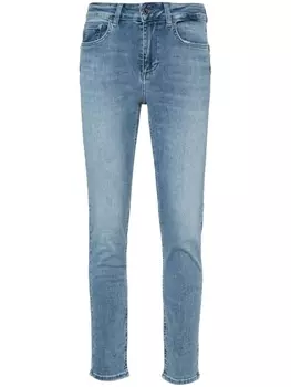 Укороченные джинсы скинни с завышенной талией LIU JO, синий