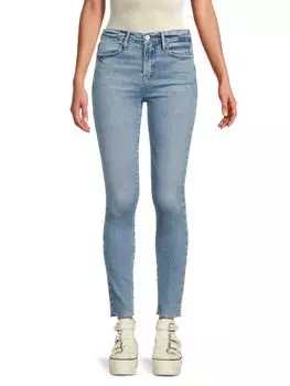 Укороченные джинсы скинни со средней посадкой Frame, цвет Handcrafte Blue