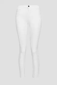 Укороченные джинсы скинни со средней посадкой и потертостями Le High Skinny FRAME, белый