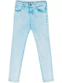 Укороченные джинсы скинни со средней посадкой Jacob Cohn, синие