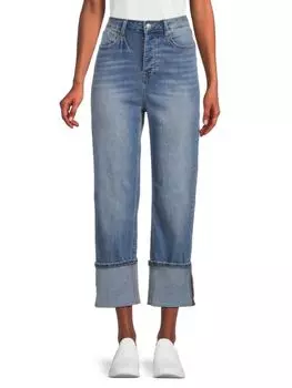 Укороченные джинсы Staright с высокой посадкой Vigoss, цвет Medium Wash