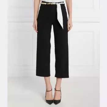 Укороченные джинсы высокая талия Elisabetta Franchi, черный