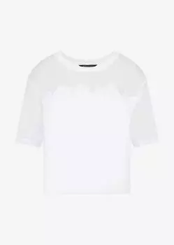 Укороченные футболка Armani Exchange, белый