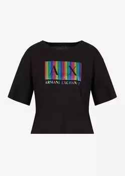 Укороченные футболка Armani Exchange, черный