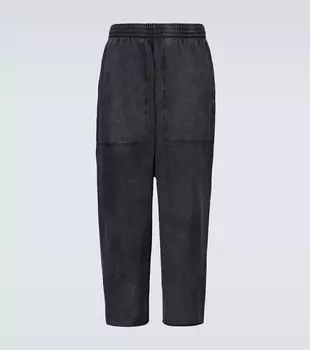 Укороченные хлопковые спортивные штаны Balenciaga, черный