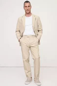 Укороченные итальянские брюки чинос с плиссировкой и эластичным плетением Banana Republic, бежевый