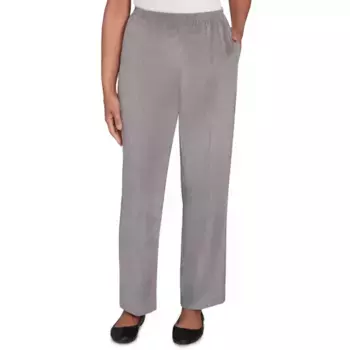 Укороченные классические брюки средней длины на резинке из вельвета Alfred Dunner, серый