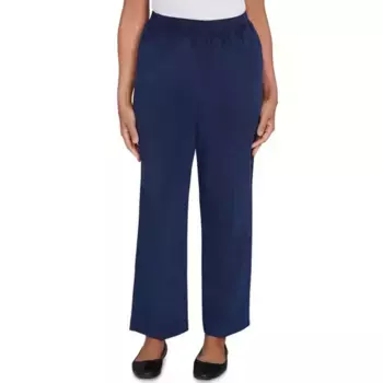 Укороченные классические брюки средней длины на резинке из вельвета Alfred Dunner, синий