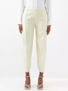 Укороченные костюмные брюки с изогнутыми штанинами Bottega Veneta, желтый