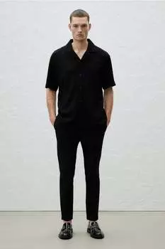 Укороченные костюмные брюки узкого кроя H&M, черный