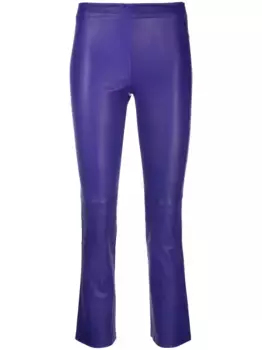 Укороченные кожаные брюки Stouls, фиолетовый