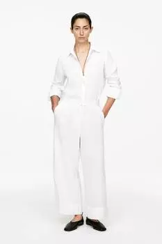 Укороченные льняные брюки Arket, белый