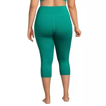 Укороченные леггинсы для плавания с высокой талией больших размеров Lands, устойчивые к хлору Lands' End