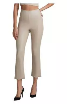 Укороченные леггинсы-клеш из искусственной кожи песочного цвета Commando, цвет sand