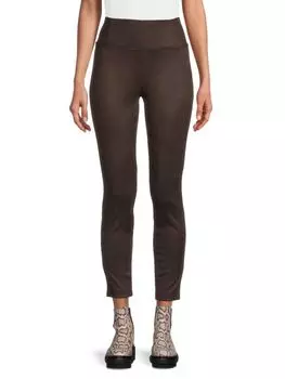 Укороченные леггинсы с высокой талией Laundry By Shelli Segal, цвет Dark Brown