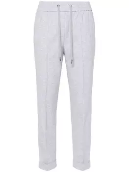 Укороченные меланжевые брюки узкого кроя Peserico, серый