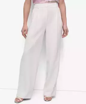 Укороченные плиссированные брюки Aero Crepe DKNY, белый