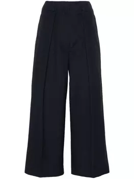 Укороченные плиссированные брюки прямого кроя Ulla Johnson, синий