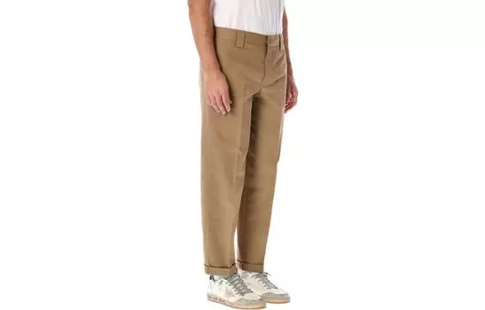 Укороченные прямые брюки-чиносы Golden Goose, коричневый