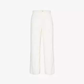 Укороченные прямые брюки средней посадки из хлопка Polo Ralph Lauren, белый