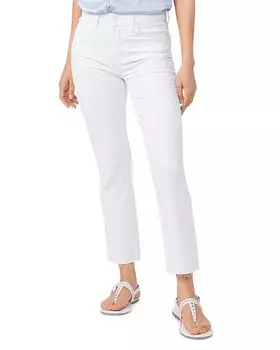Укороченные прямые джинсы Cindy с высокой посадкой в цвете Crisp White PAIGE