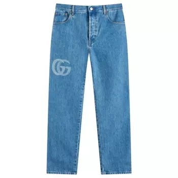 Укороченные прямые джинсы Gucci, мультиколор