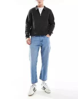 Укороченные прямые джинсы Mark в средне-синем цвете Jack & Jones