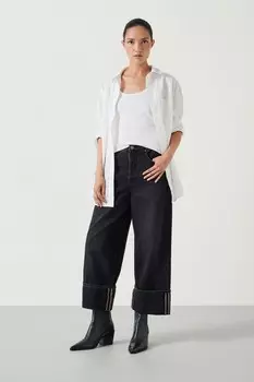 Укороченные прямые джинсы Mia Hush, черный