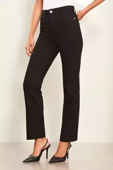 Укороченные прямые джинсы с высокой талией Lipsy, черный