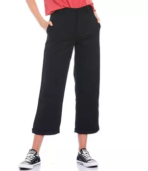 Укороченные рабочие брюки Dickies с высокой посадкой и закатанным краем, черный