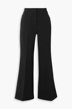 Укороченные расклешенные брюки из эластичного твила STELLA MCCARTNEY, черный